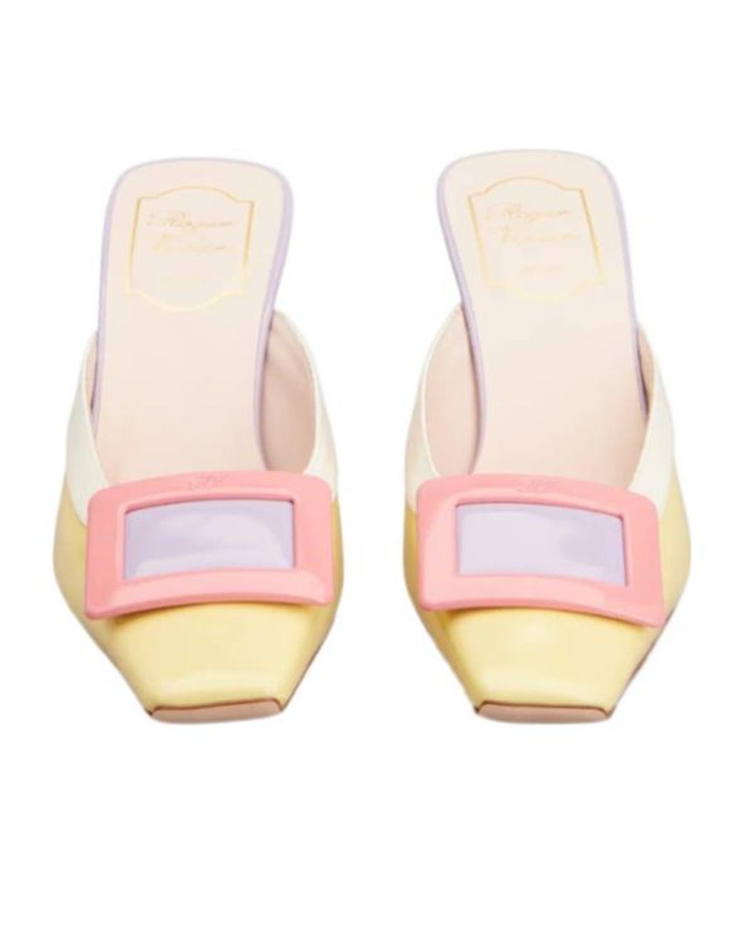 Roger Vivier Pink Belle Vivier Wedge Mules