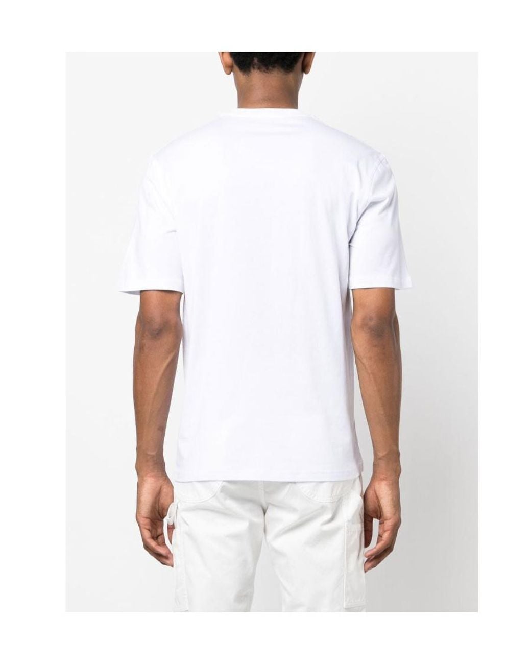 Moschino White Logo Printed Crewneck T-Shirt for men
