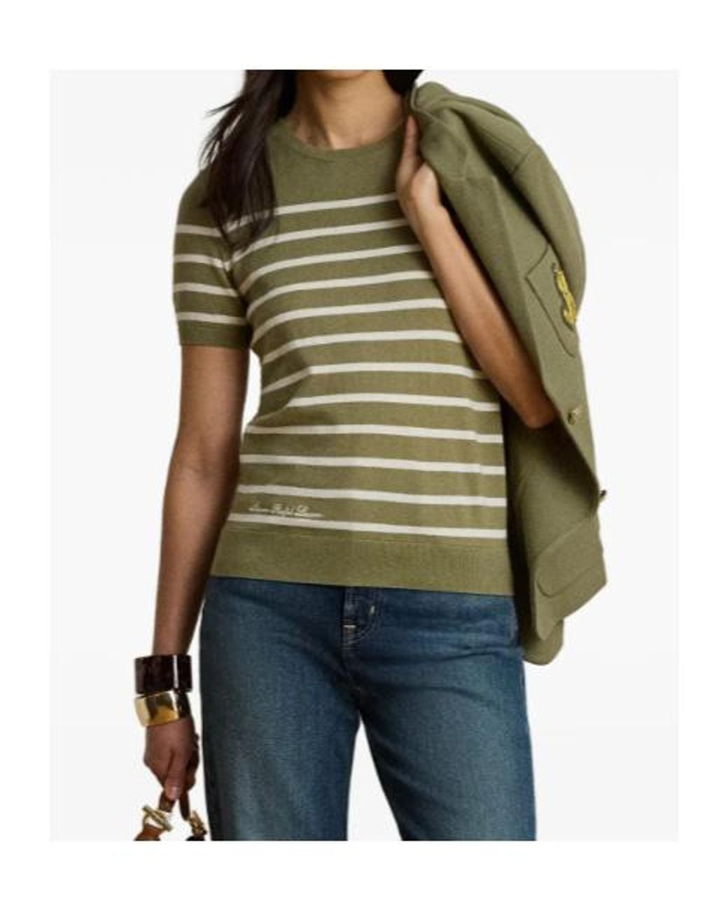 Ralph Lauren Green Striped Short-Sleeve T-Shirt