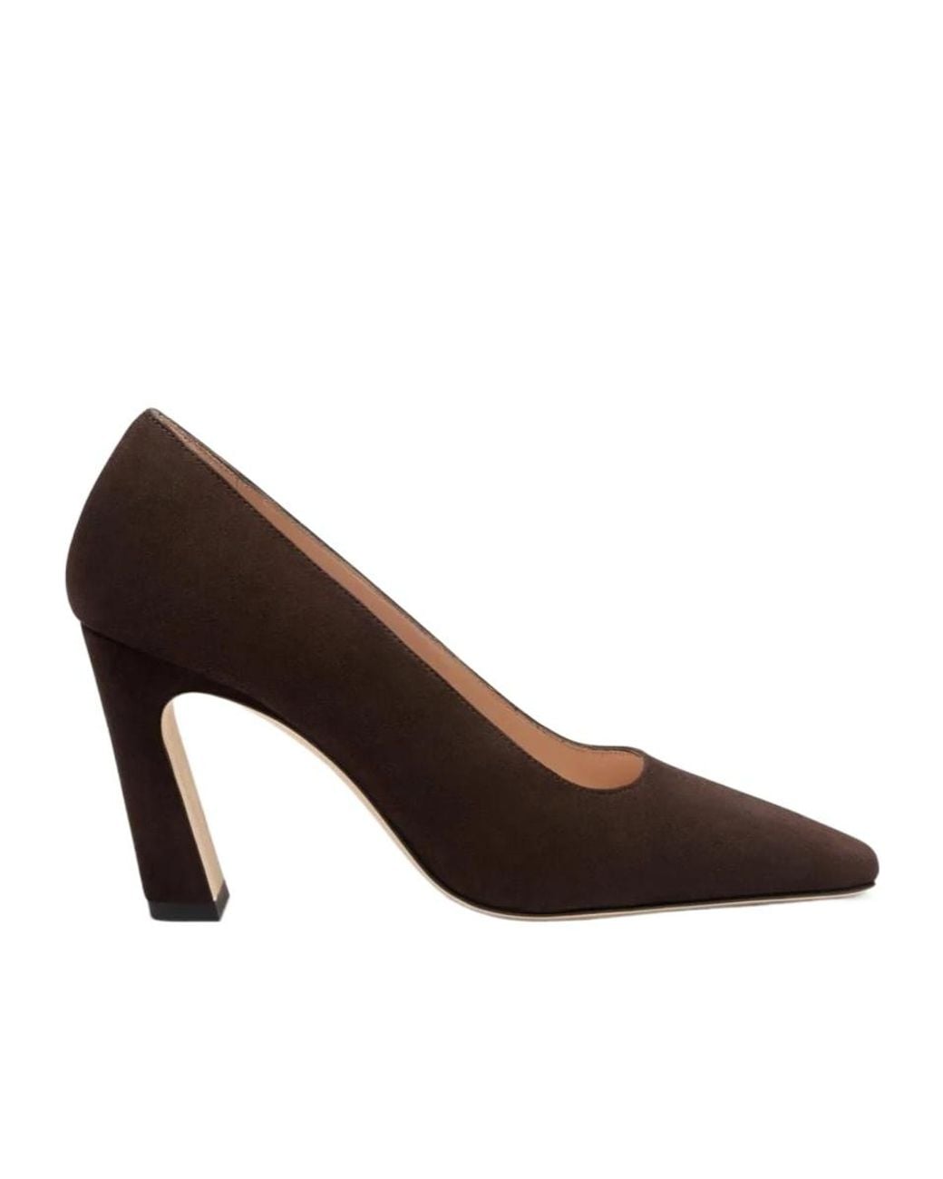 Stuart Weitzman Brown Square-Toe High Heels