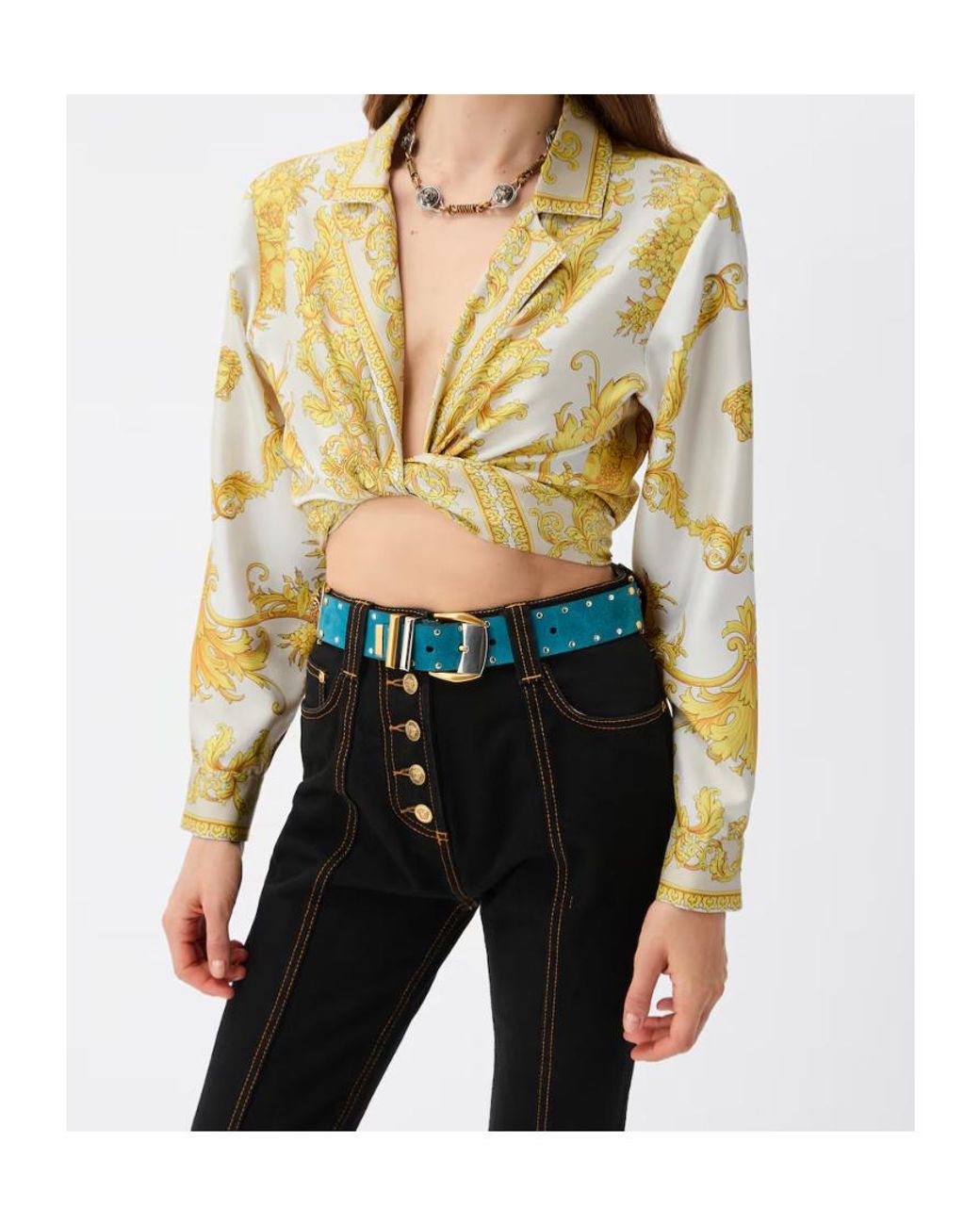 Versace Metallic Pattern-Printed Twill Shirt