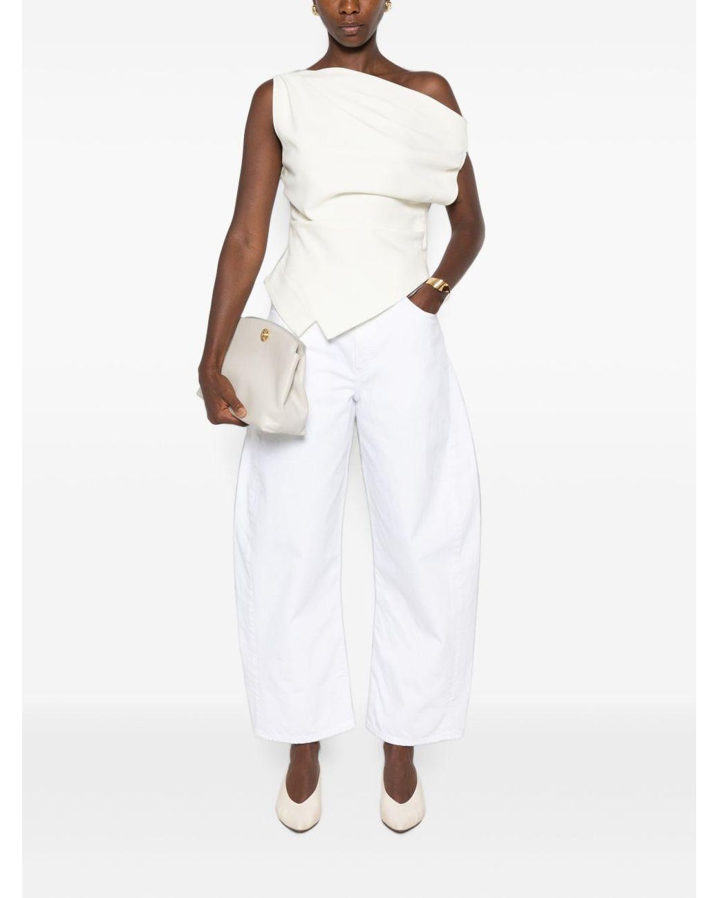 Alaïa White Alaïa Rodeo Curved-Leg Jeans