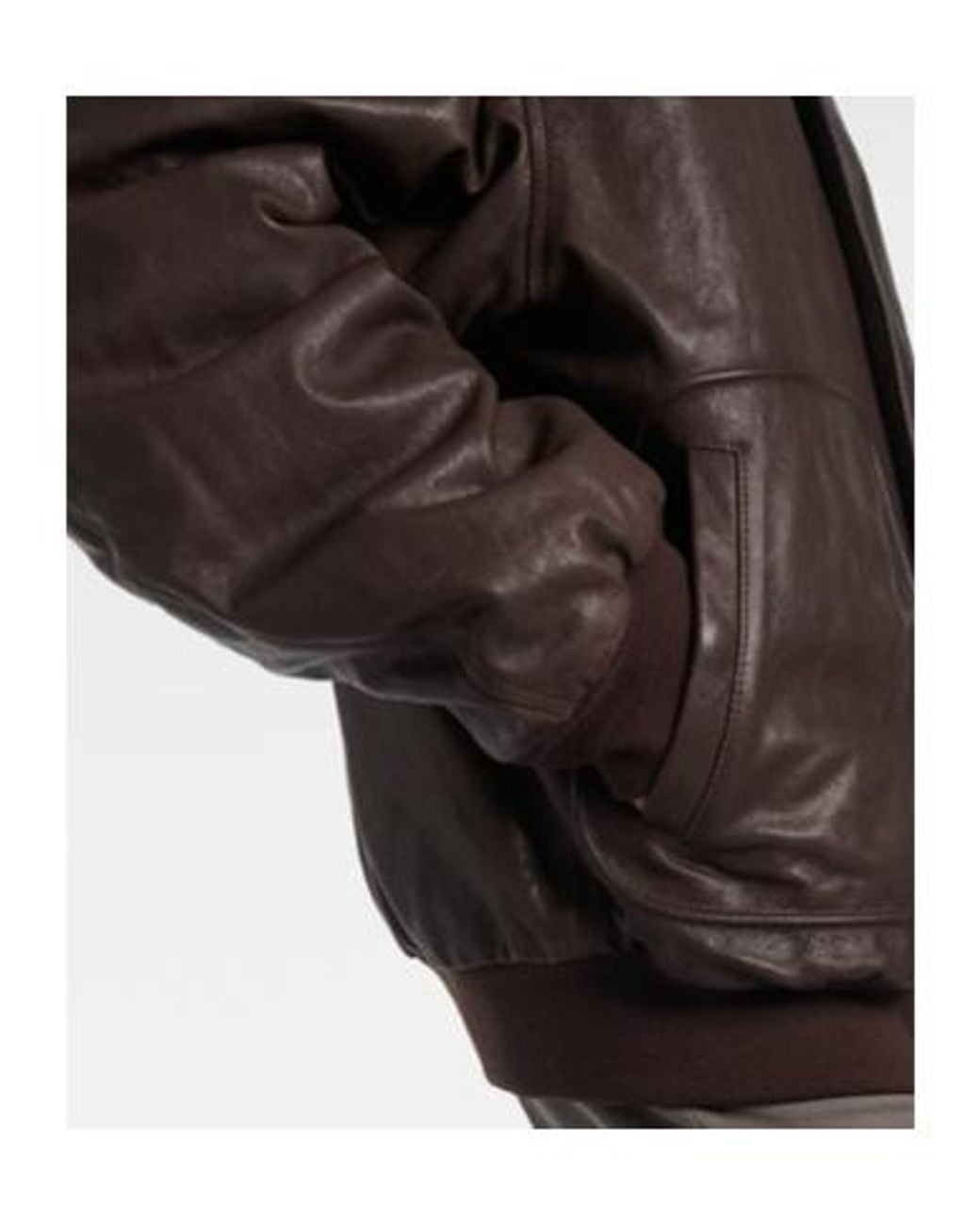 Calvin Klein Brown Johnson Leather Bomber Jacket