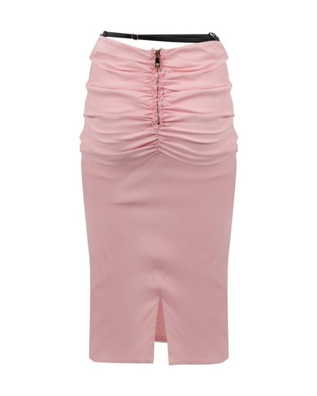 Versace Pink Strap-Detail High-Waisted Skirt