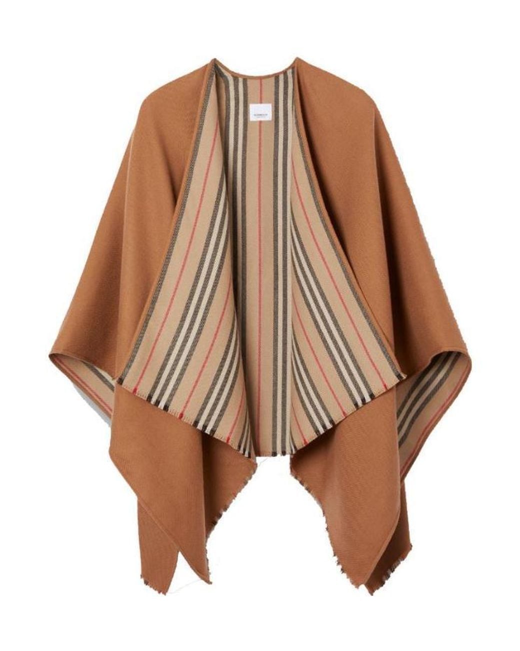 Burberry Brown Icon Stripe Detail Cape