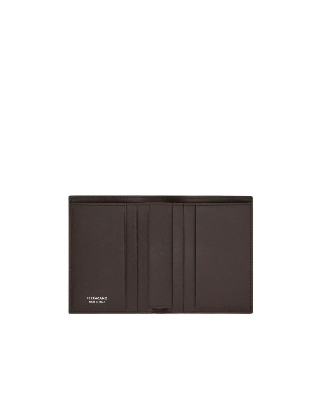 Ferragamo Brown Gancini Credit Card Holder for men