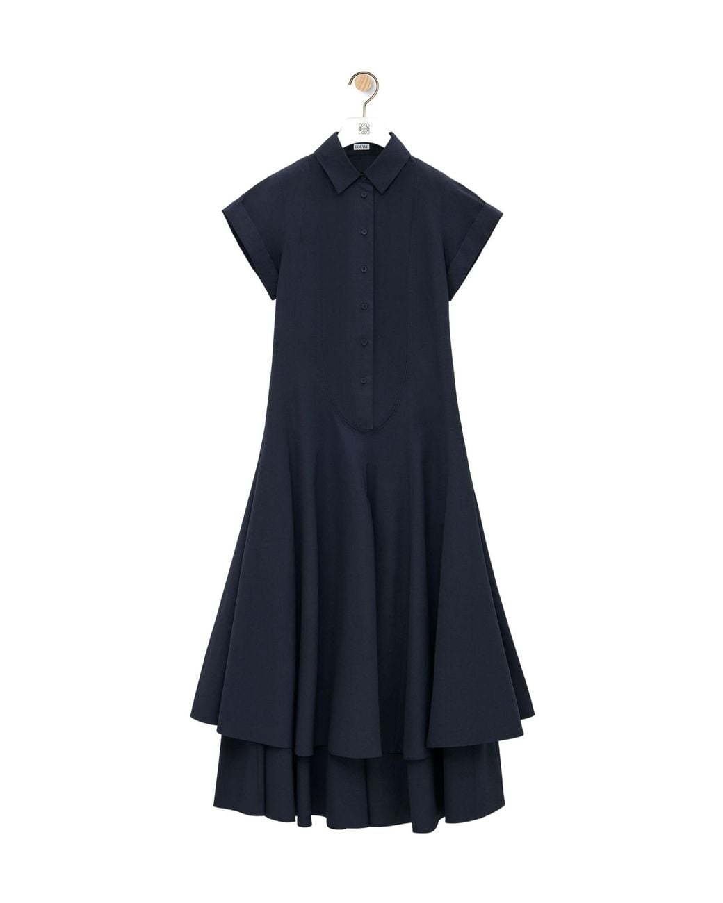 Loewe Blue Ruffle Detailed Midi Dress