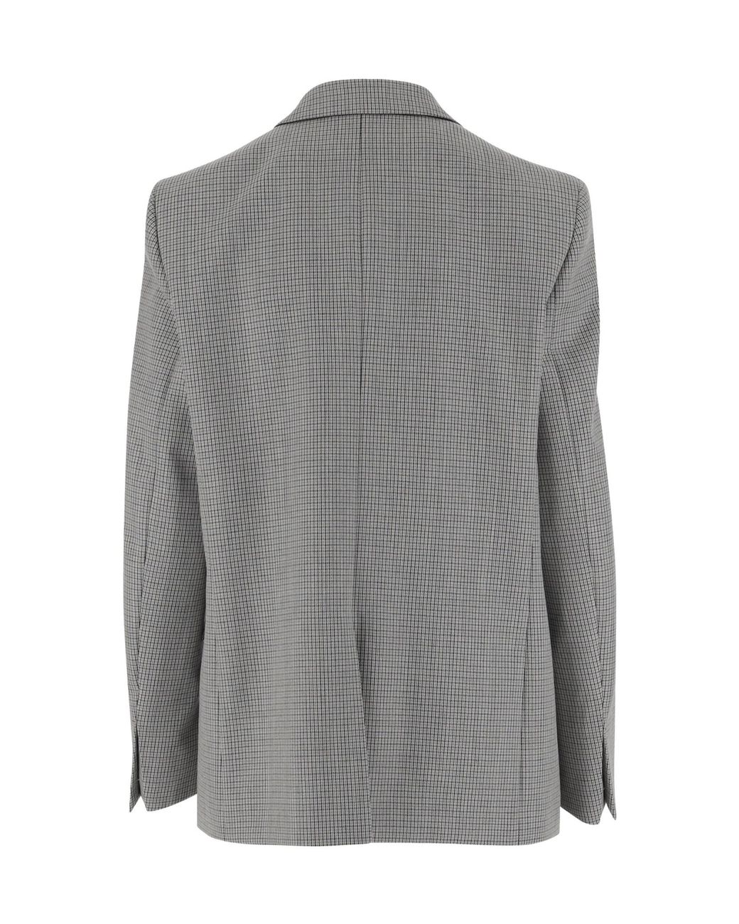 Jil Sander Gray Single-Breasted Checked Blazer
