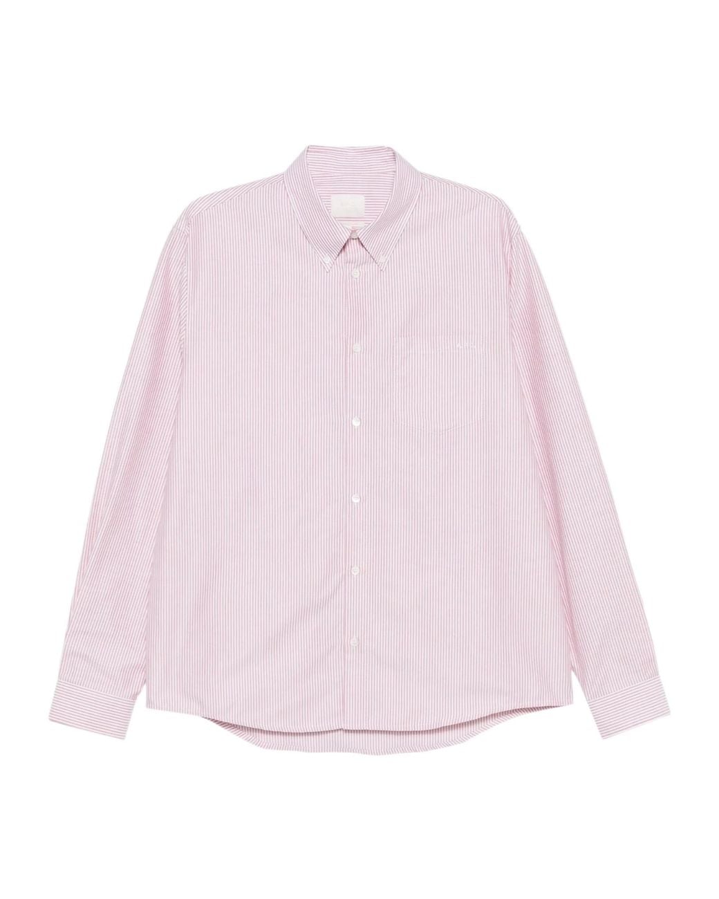 A.P.C. Pink Striped Button-Down Shirt for men