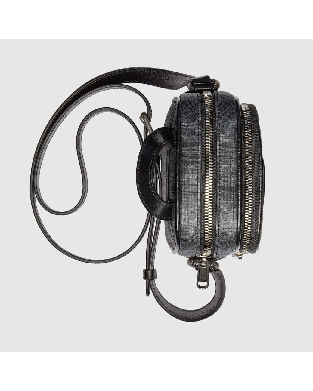 Gucci Black Logo-Patch Zip-Fastening Backpack for men