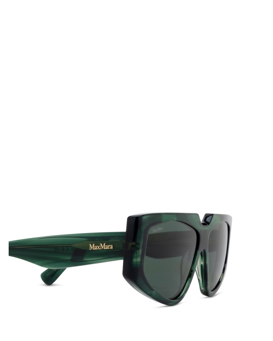 Max Mara Green Geometric Frame Sunglasses