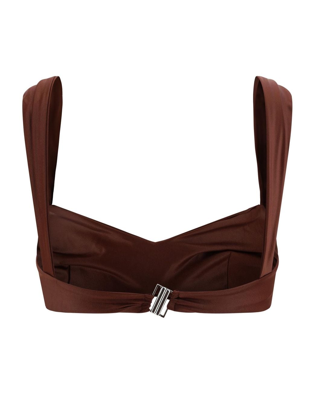 Magda Butrym Brown Wide-Strap Bikini Top