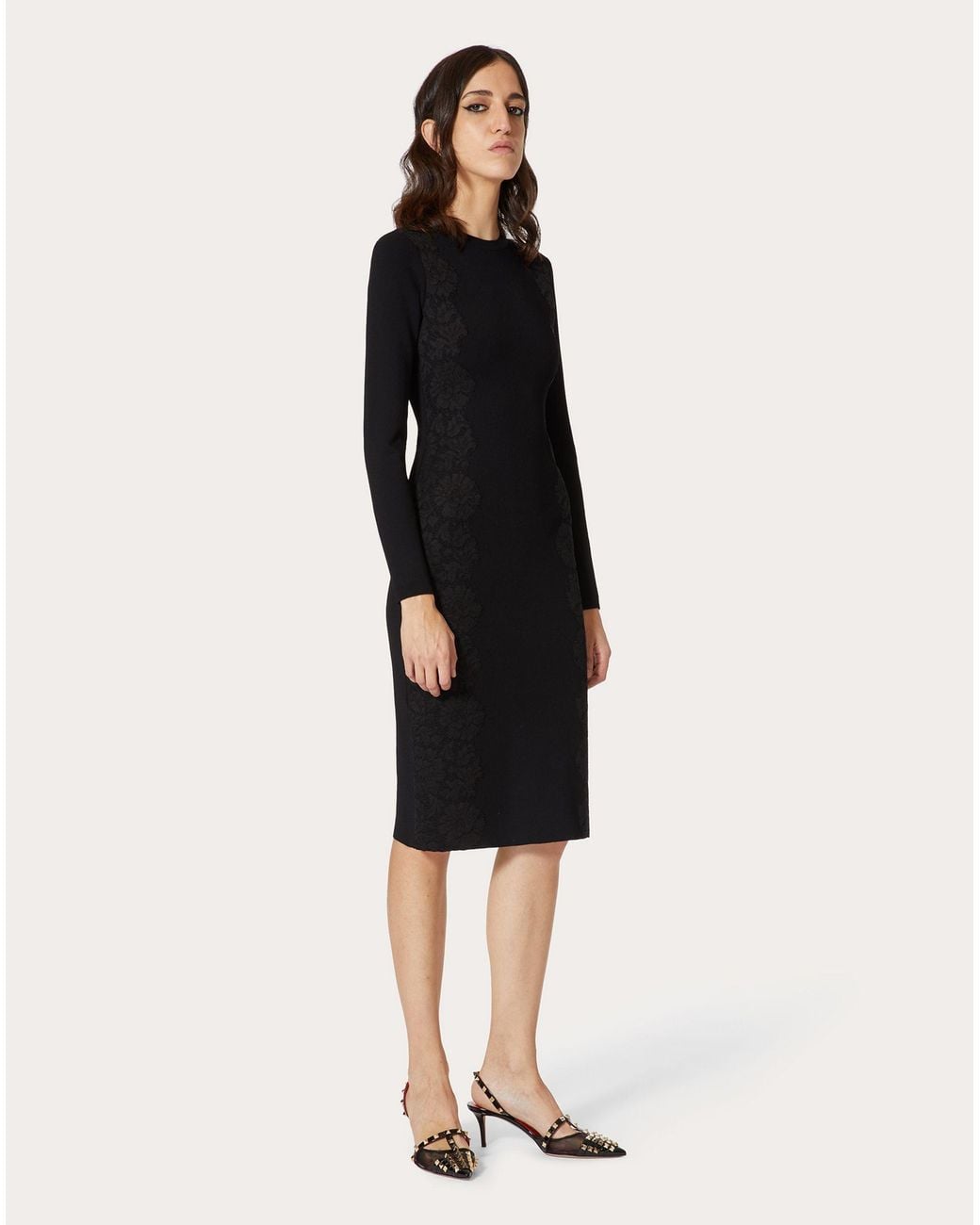 Valentino Black Long-Sleeved Dress