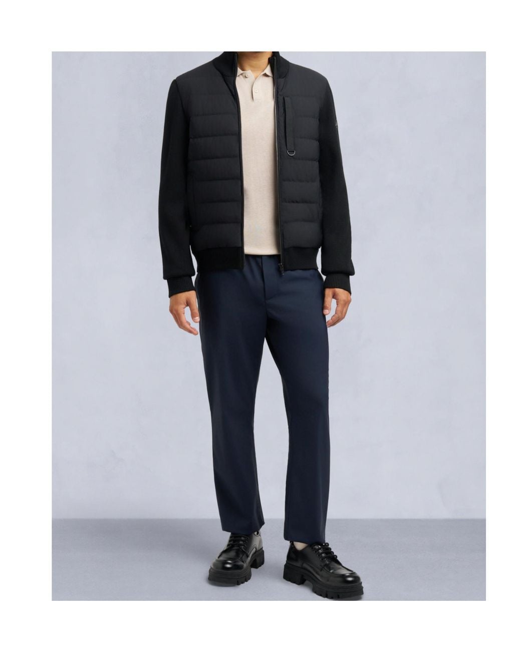 Moose Knuckles Black Kamet Hybrid Puffer Jacket for men