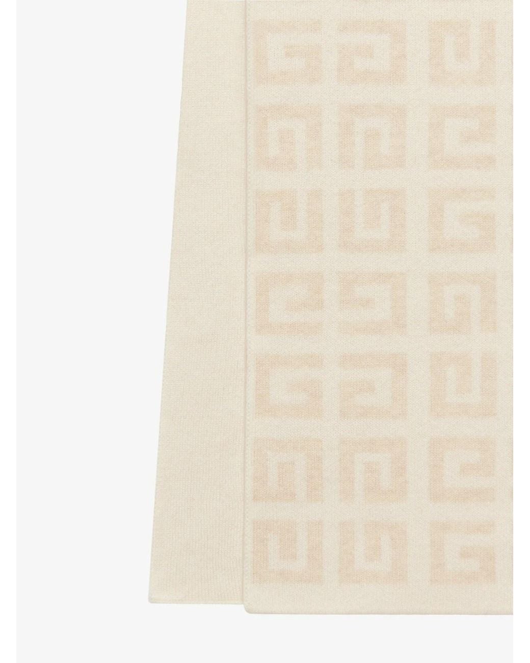 Givenchy White 4G Jacquard Knitted Scarf