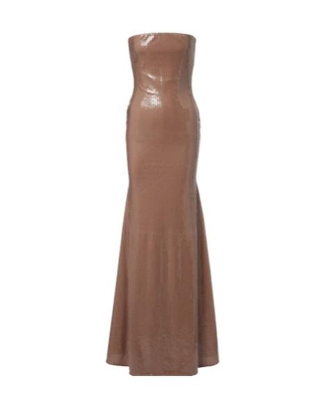 Alex Perry Brown Sequined Strapless Gown