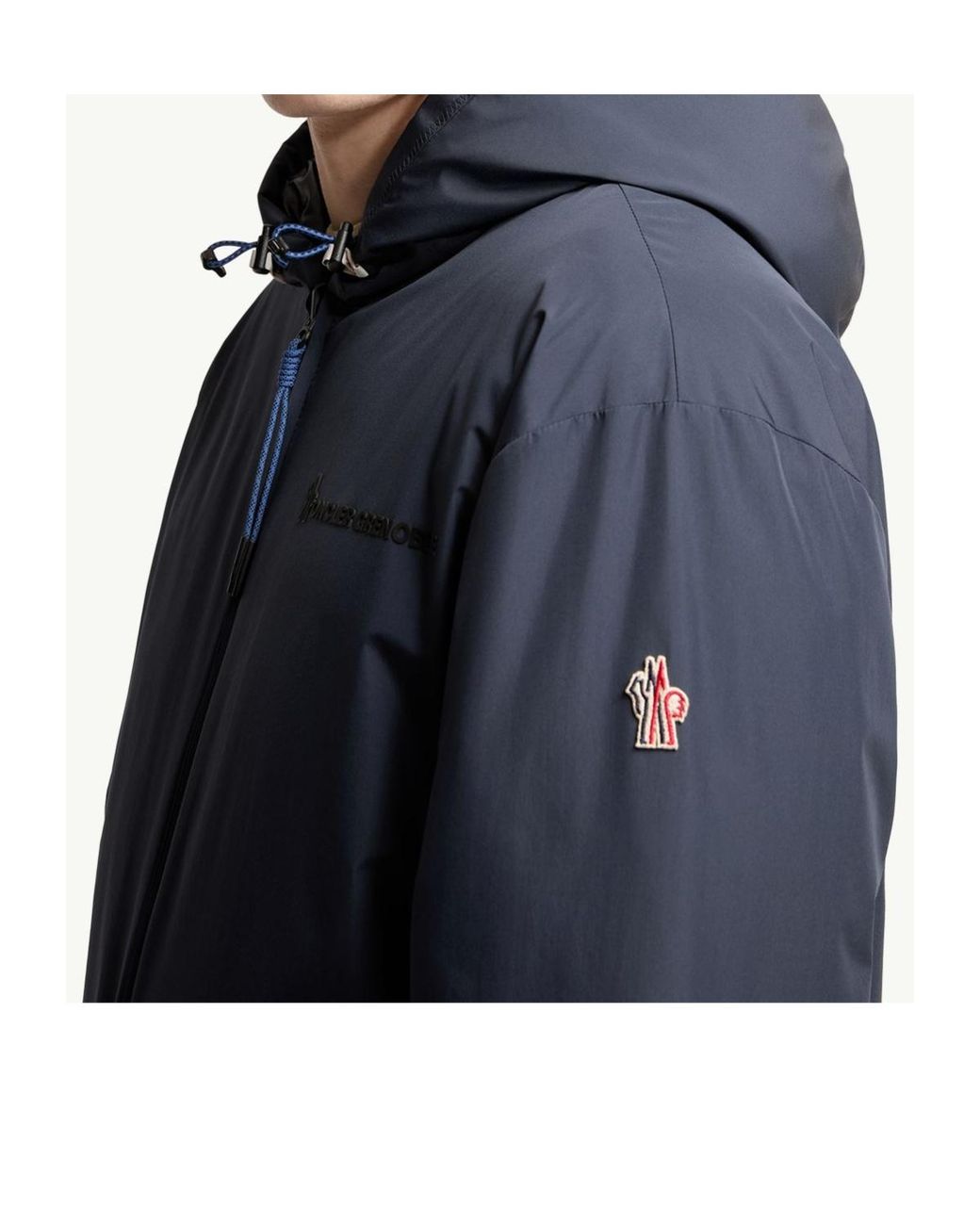 Moncler Blue Grenoble Logo Patch Reversible Jacket for men
