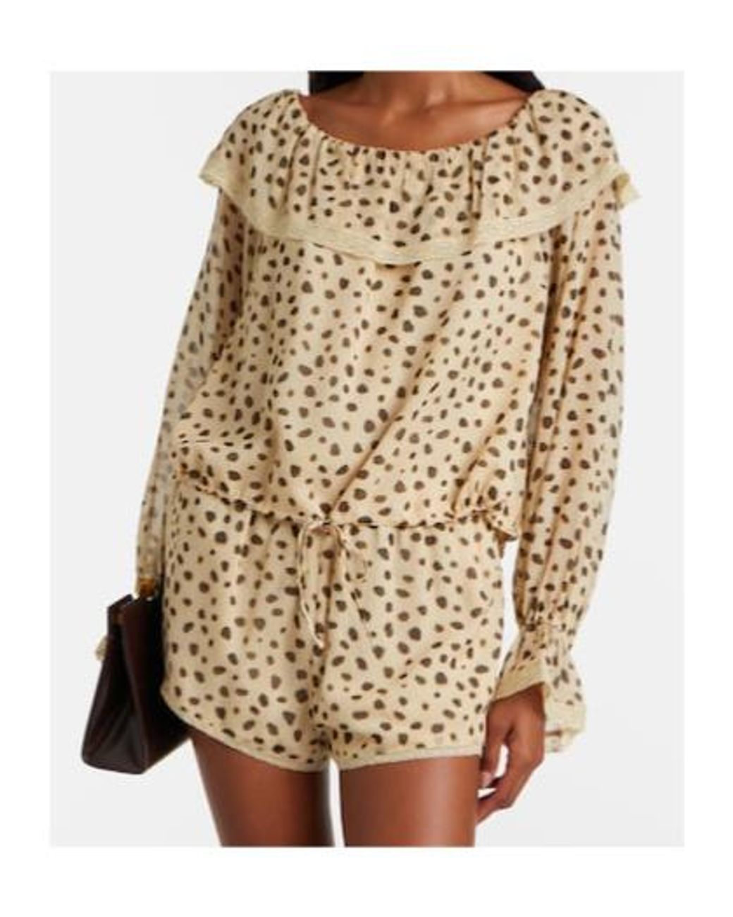 Posse Natural Leopard-Print Silk Blouse