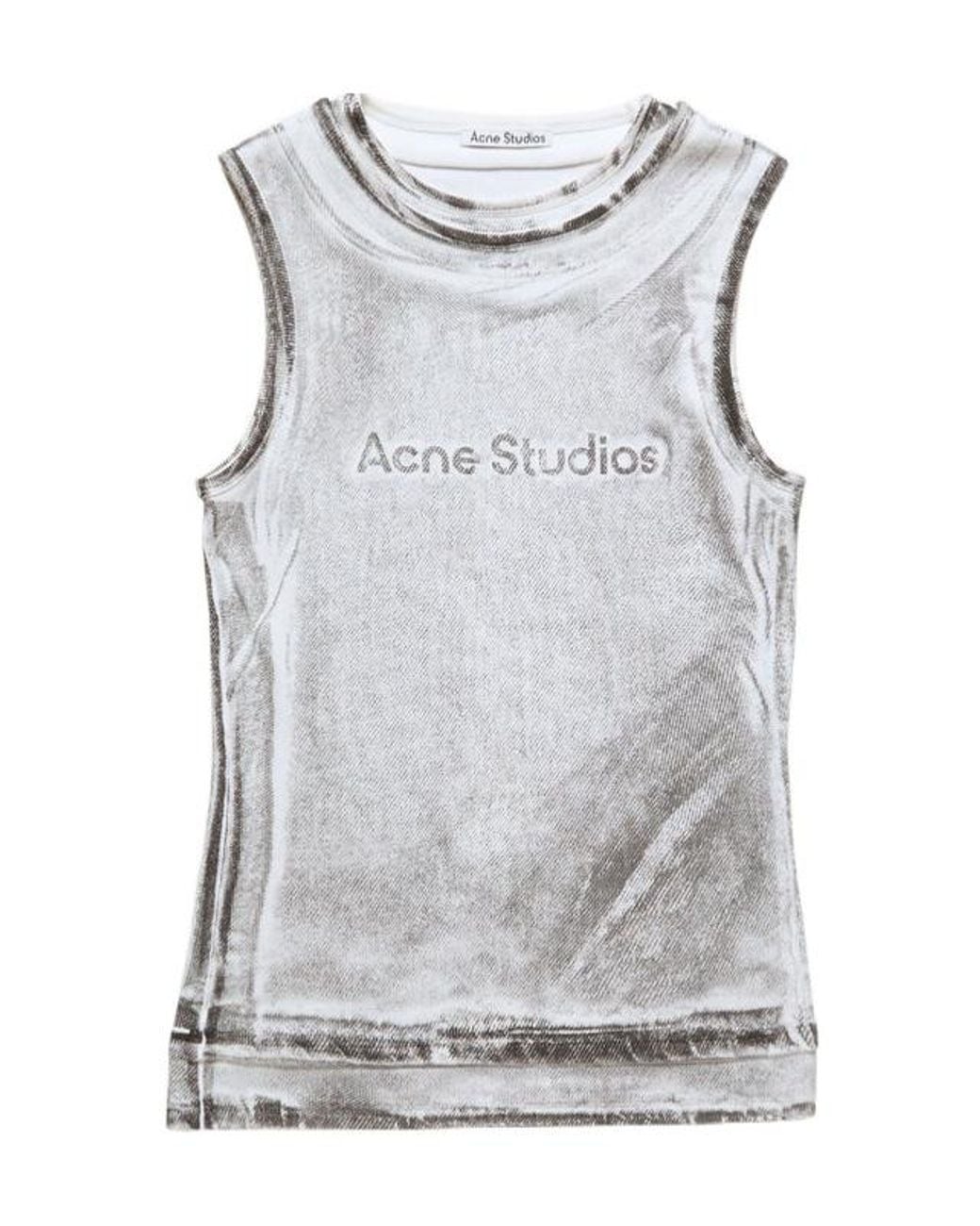 Acne Gray Logo-Print Top