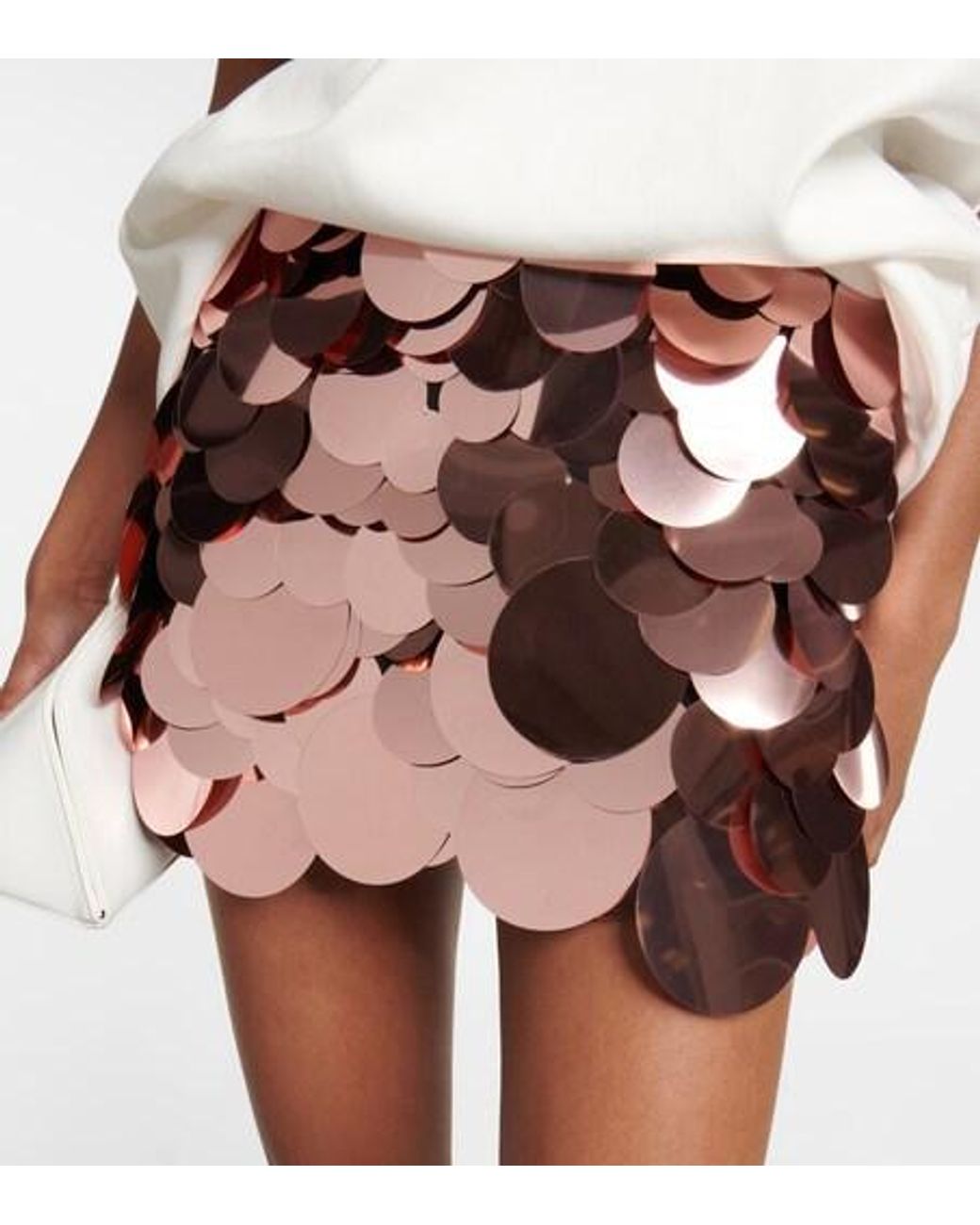 The Attico Pink Embellished Mid-Rise Miniskirt