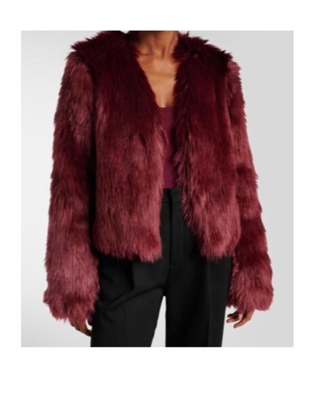Galvan Red Manouchi Faux Fur Jacket