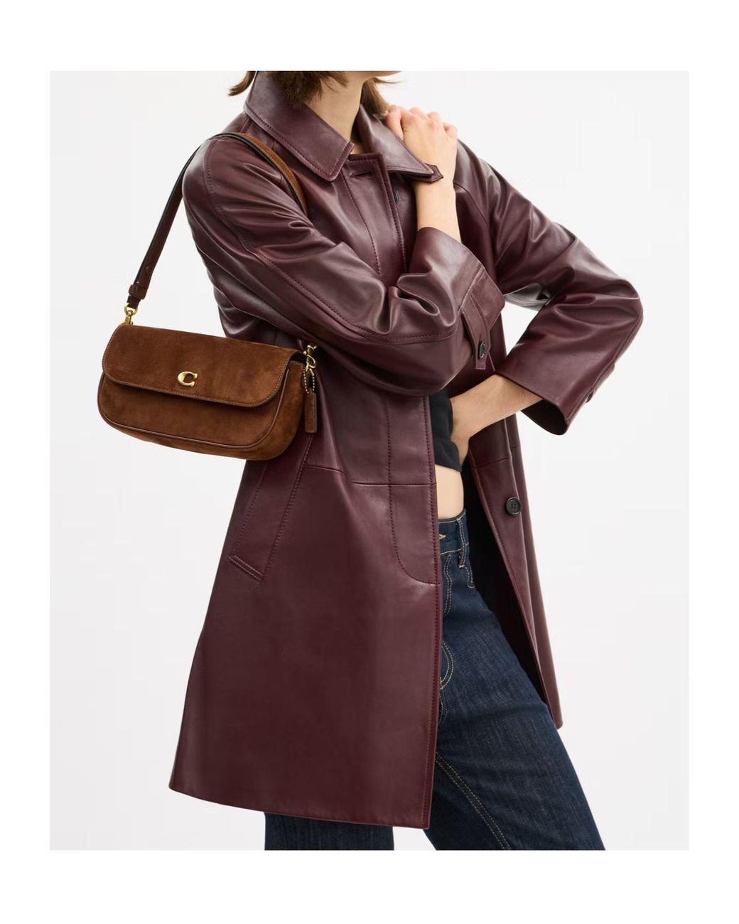 COACH Brown Brook Flap Chain Bag