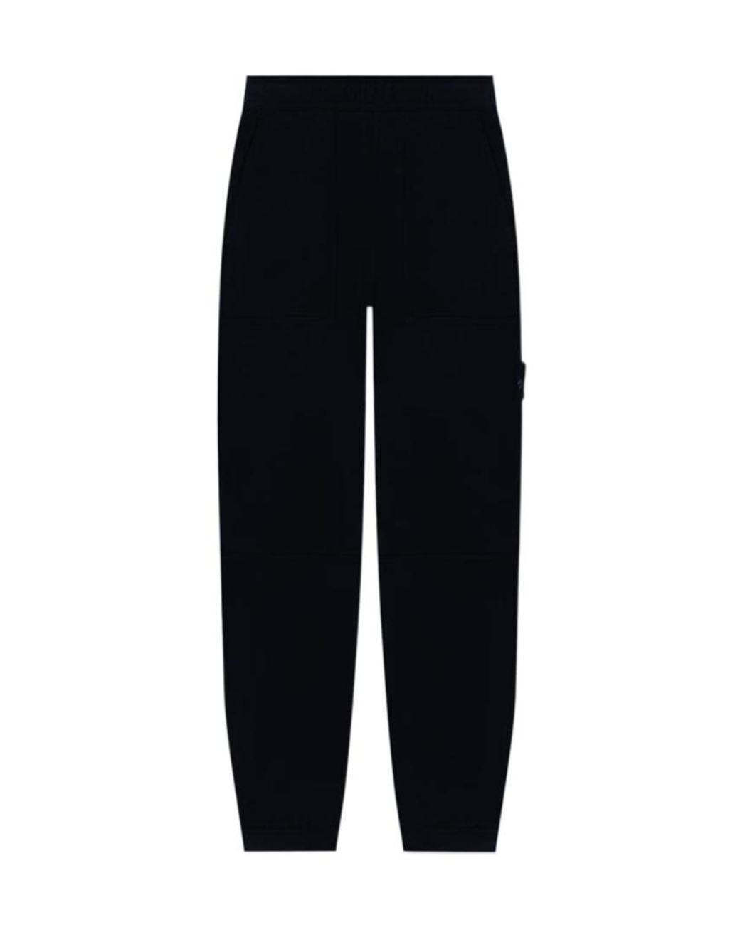 Stone Island Black Compass Patch Tapered-Leg Sweatpants for men