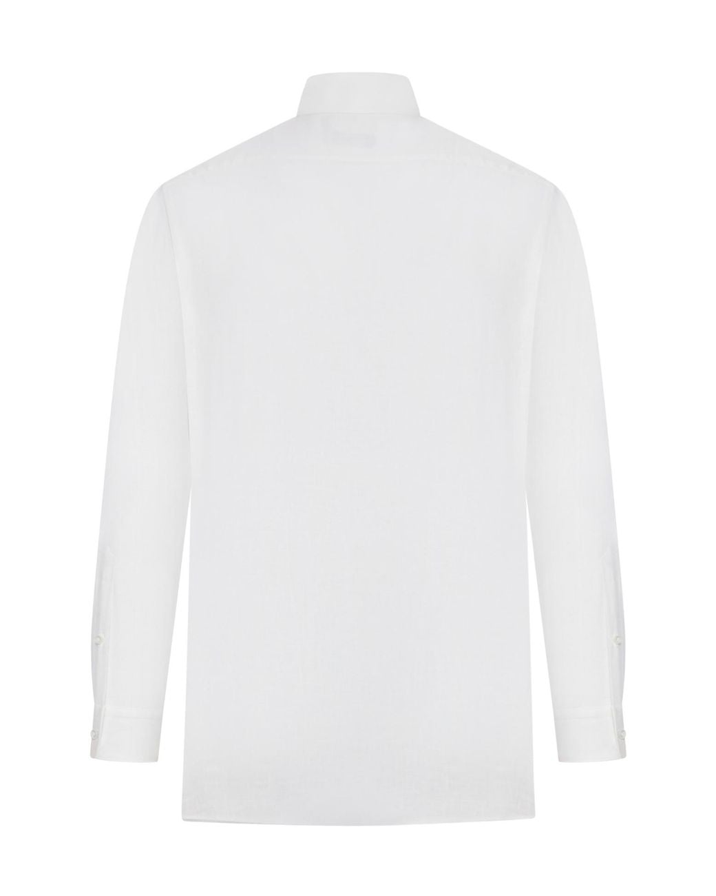 Zegna White Long-Sleeve Linen Shirt for men