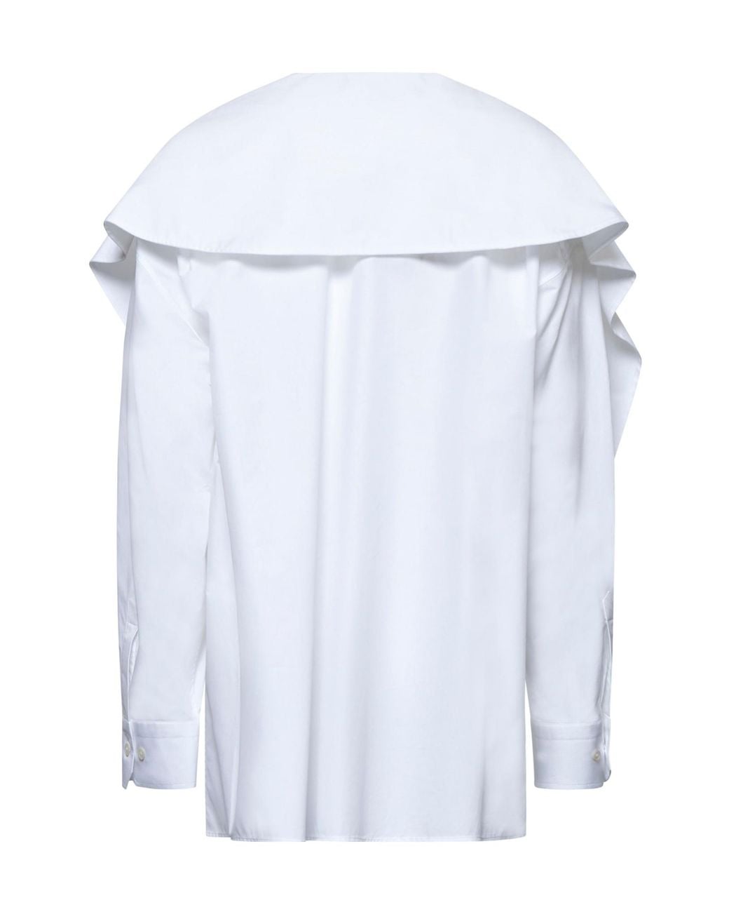 Fabiana Filippi White Long Sleeved Oversized Collar Shirt
