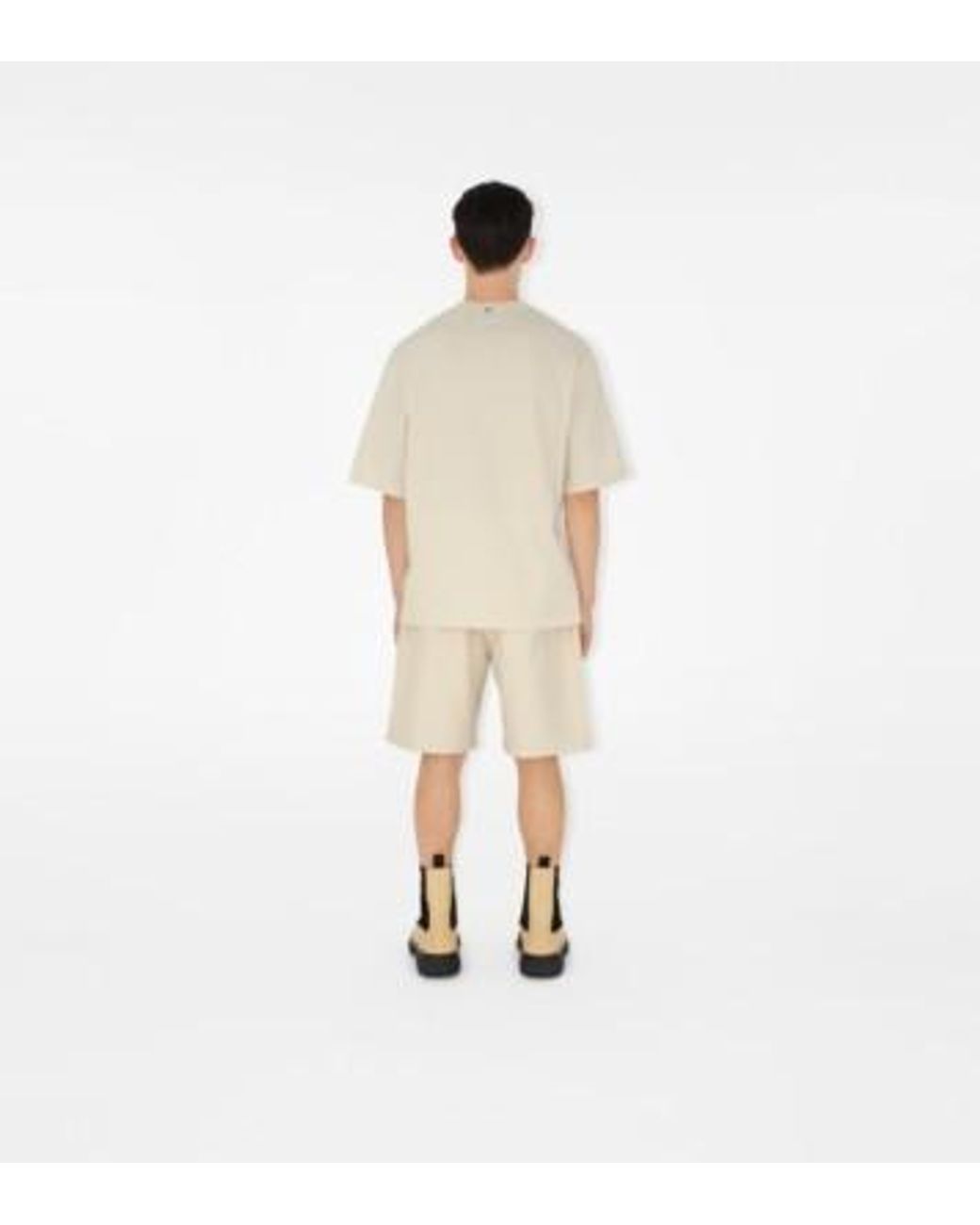 Burberry White Logo Patch Crewneck T-Shirt for men