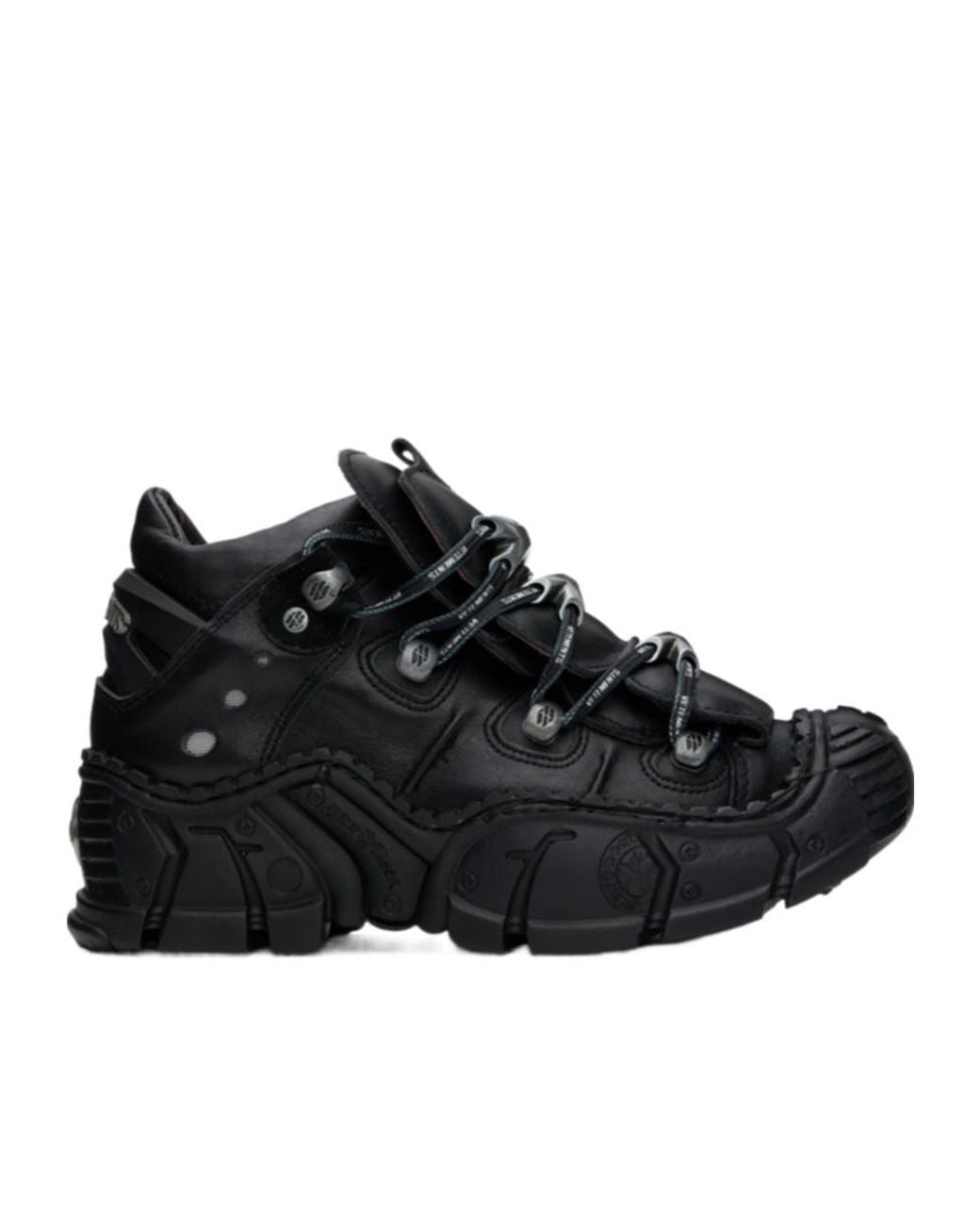 Vetements Black Almond Toe High-Top Sneakers for men