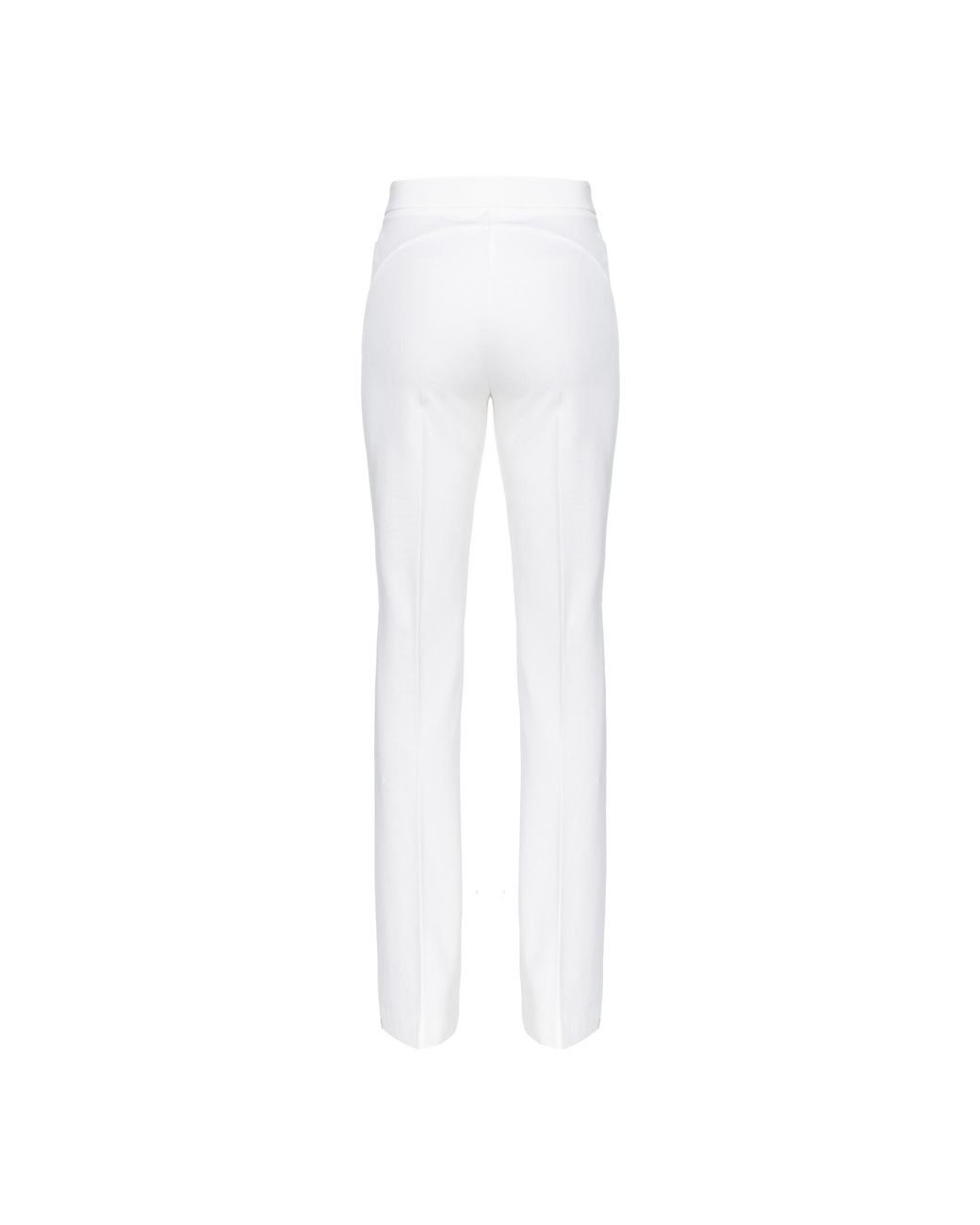 Pinko White Straight-Leg Slim-Fit Trousers