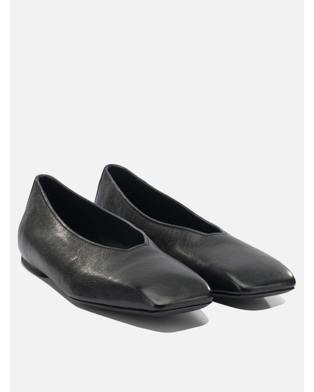 Rick Owens Black Leather Ballet Flats