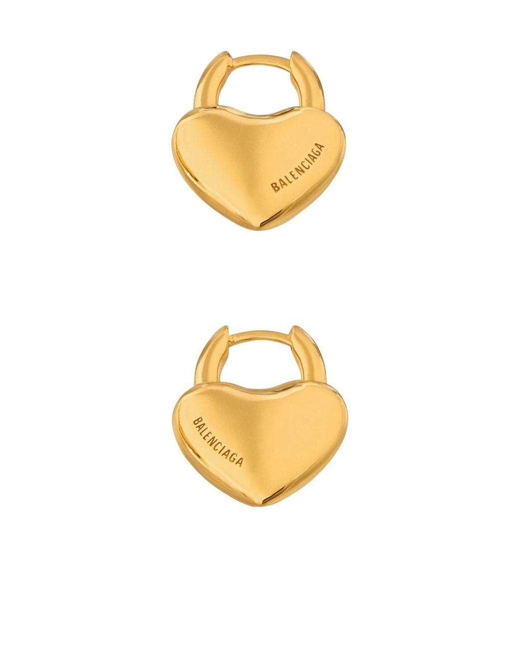 Balenciaga Metallic Minnie Heart Earrings