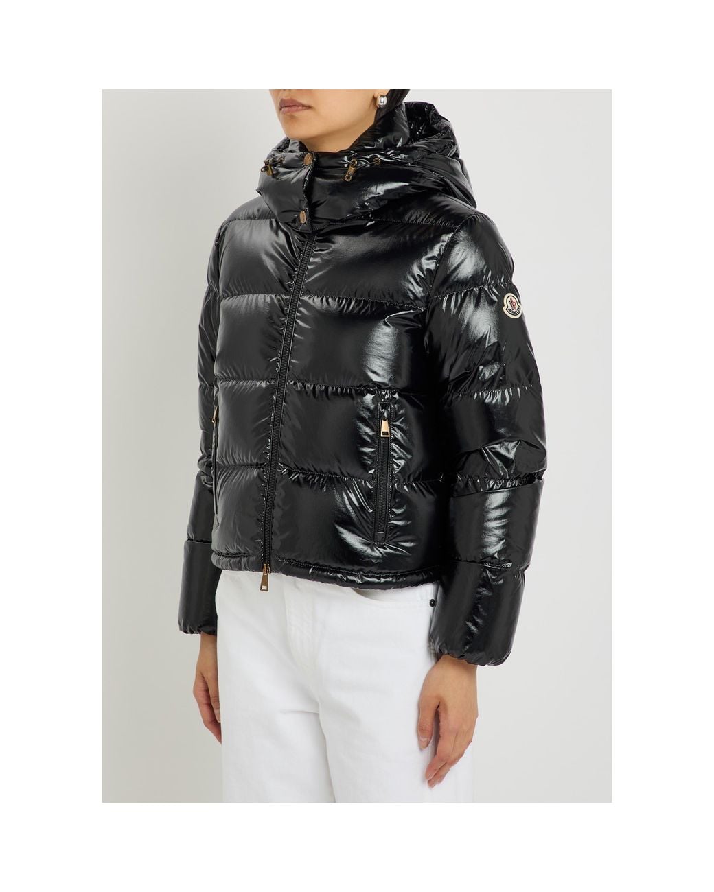 Moncler Black Hooded Short Down Jacket