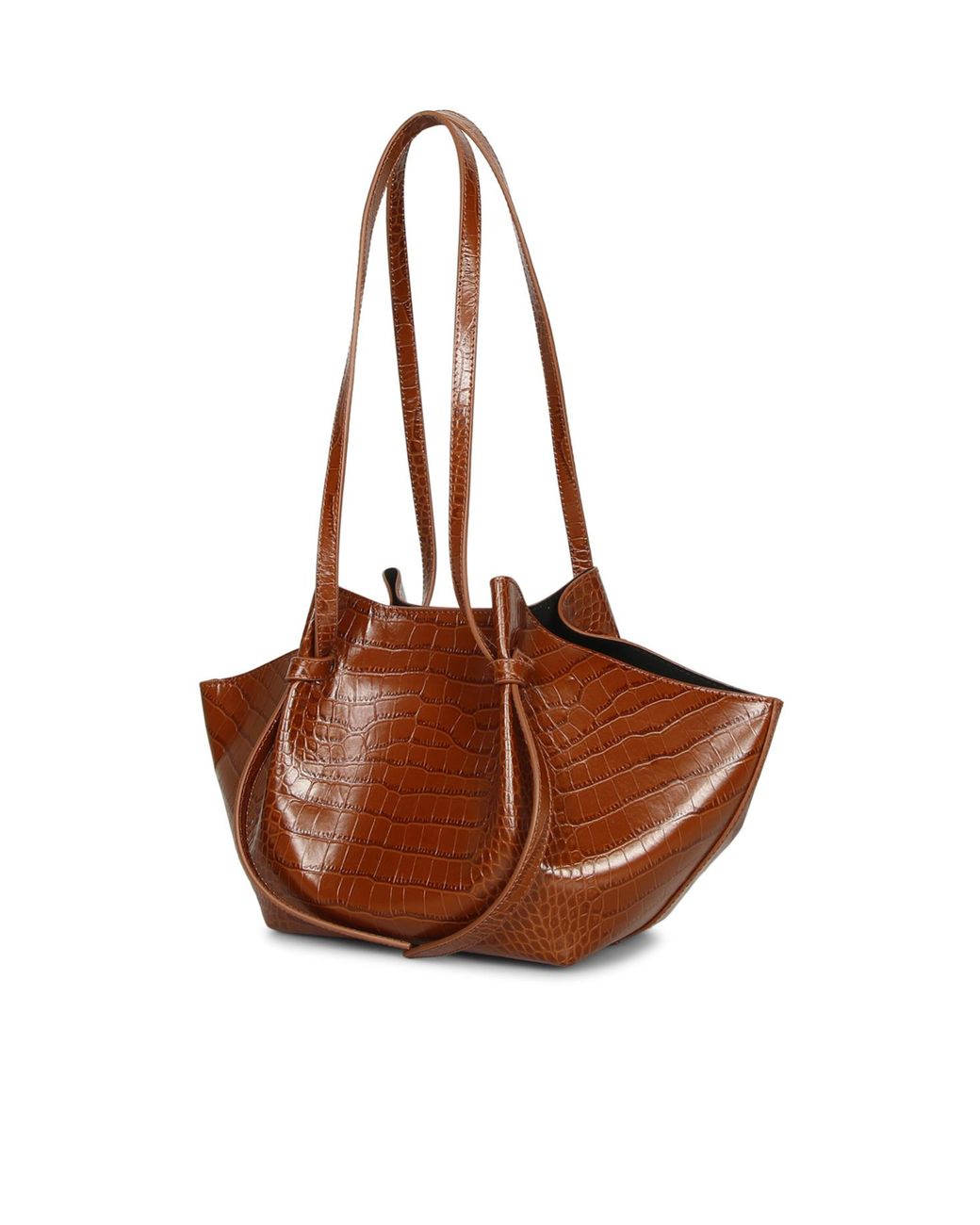 Yuzefi Brown Embossed Shoulder Bag