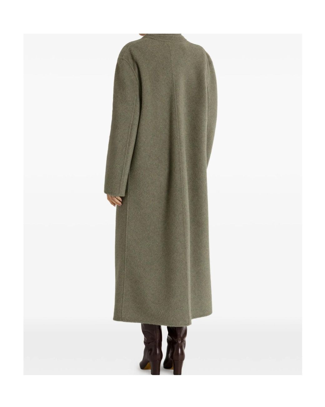 Alberta Ferretti Green Single-Breasted Coat