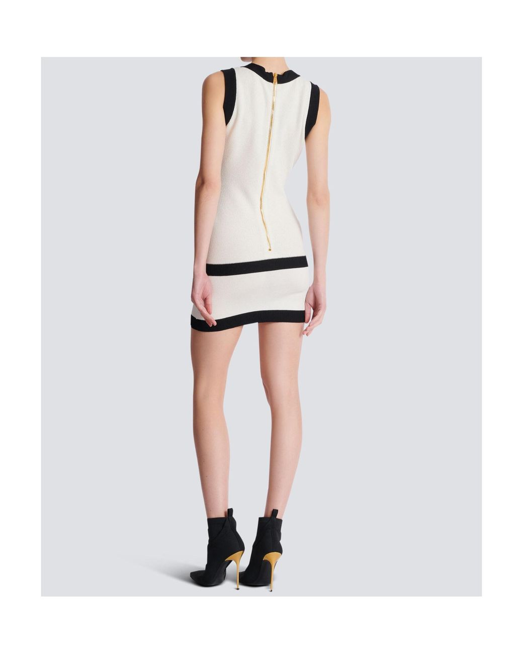 Balmain Black Knitted Waistcoat Mini Dress