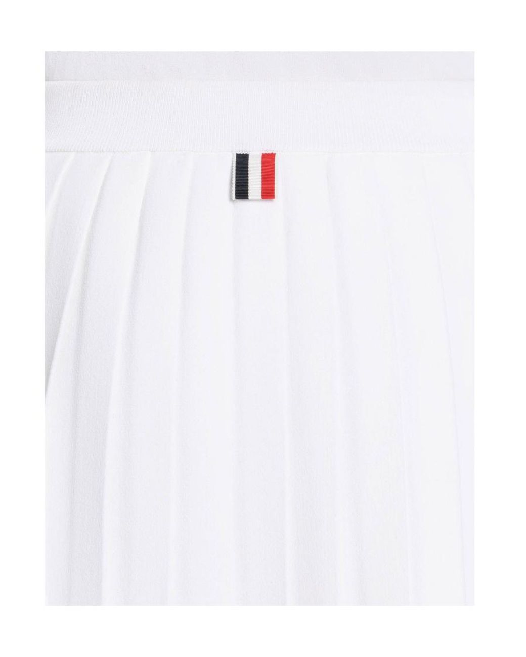 Thom Browne White 4-Bar High Waist Pleated Skirt