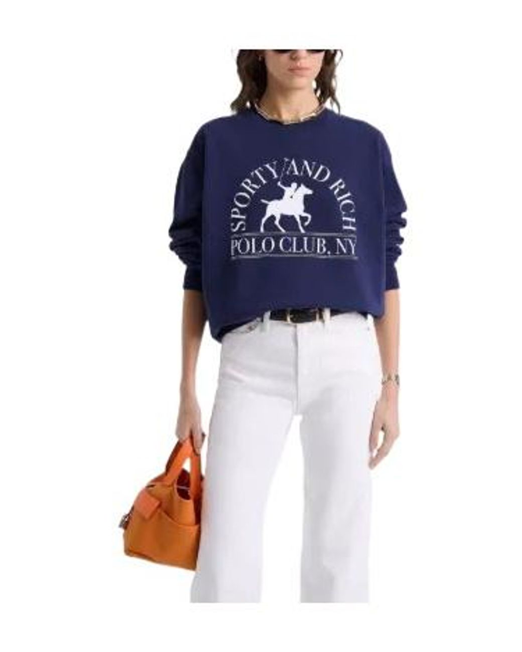 Sporty & Rich Blue Cotton Sweatshirt