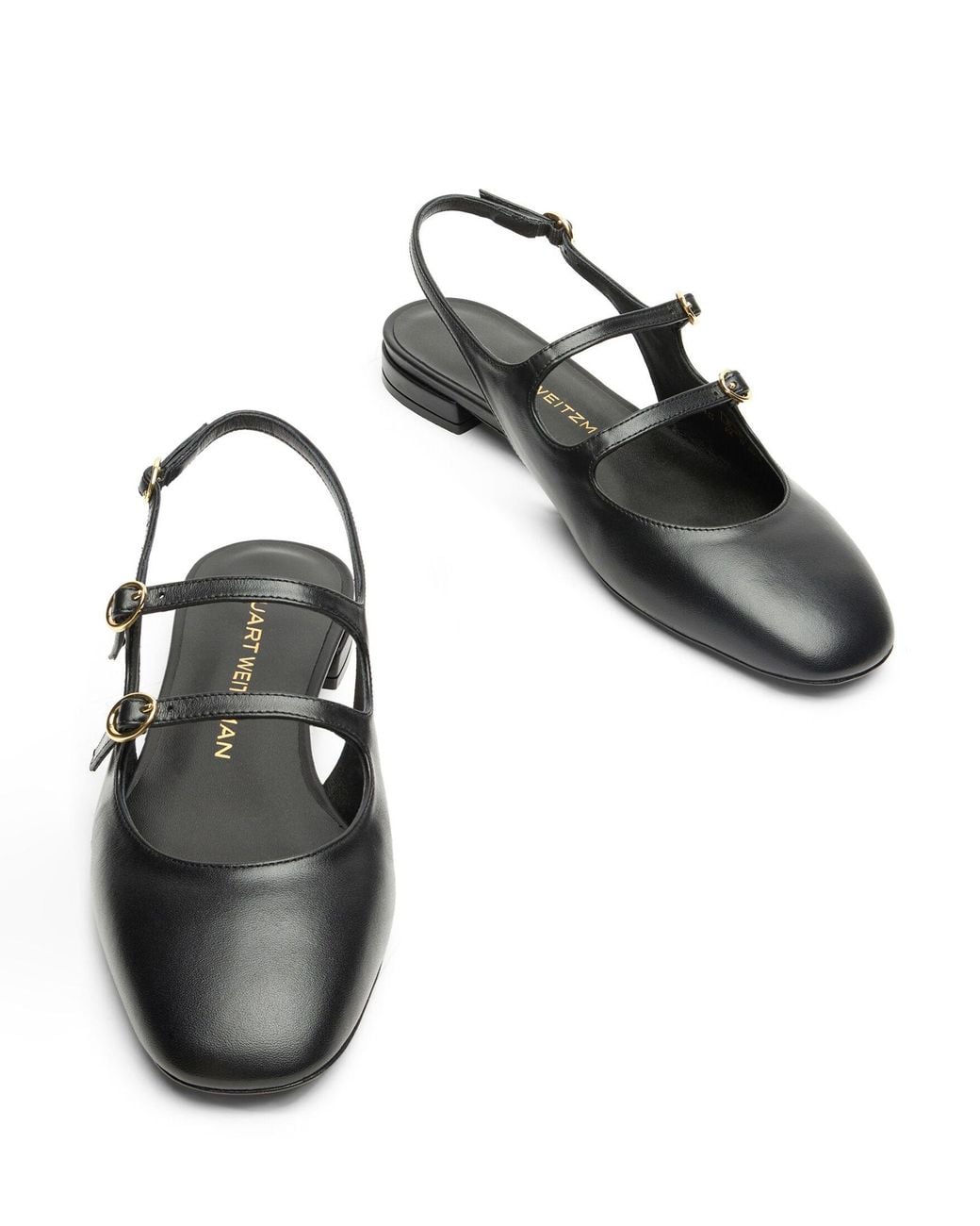 Stuart Weitzman Black Benni Mj Slack-Heeled Shoes