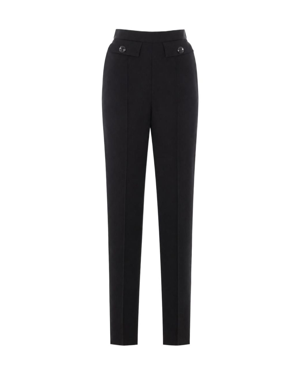 Elisabetta Franchi Black Button Detail Straight-Leg Pants for men