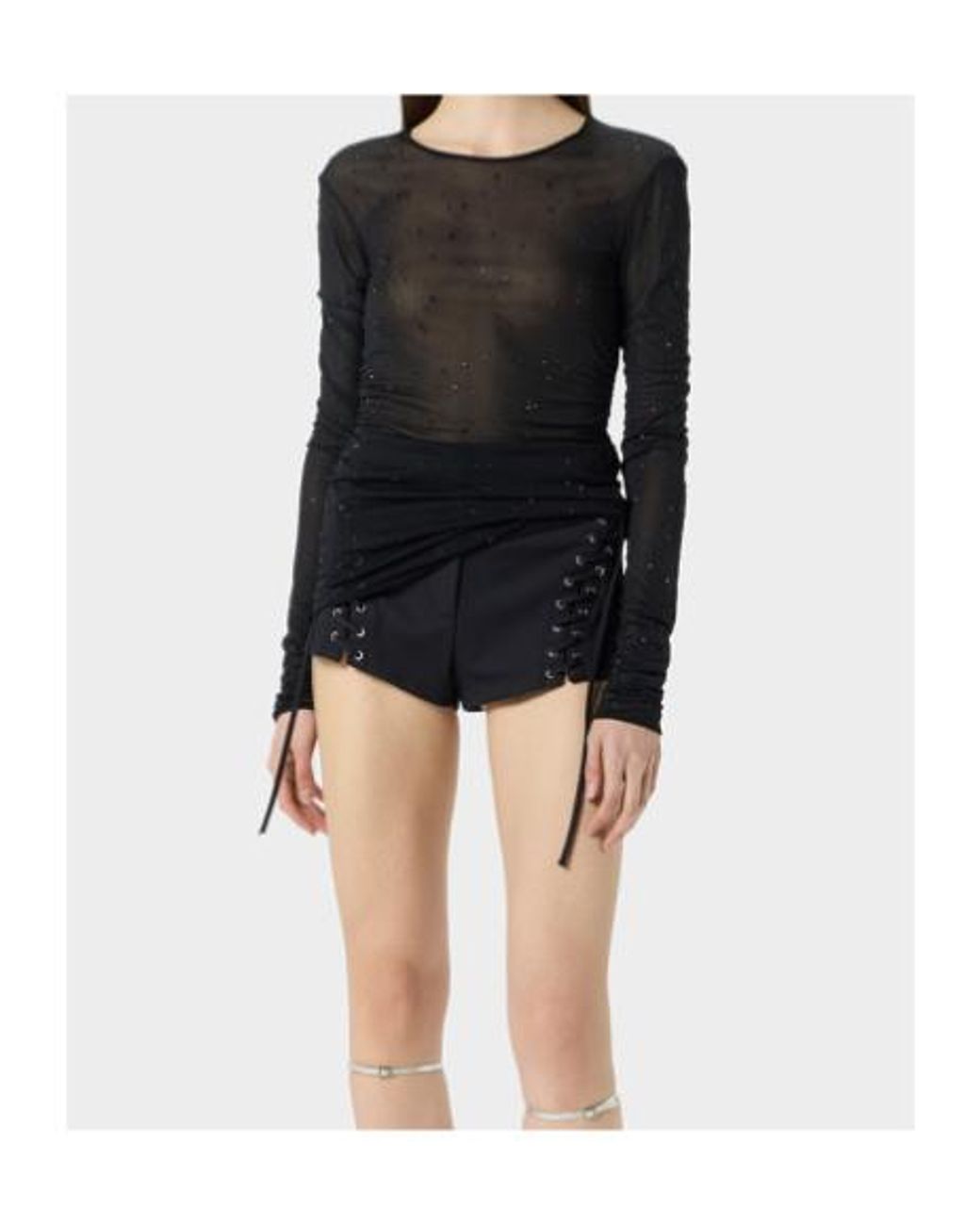 Blumarine Black Embellished Crewneck T-Shirt