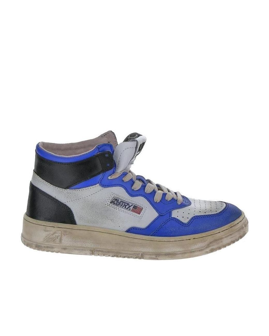 Autry Blue High-Top Cow Leather Sneakers With for men