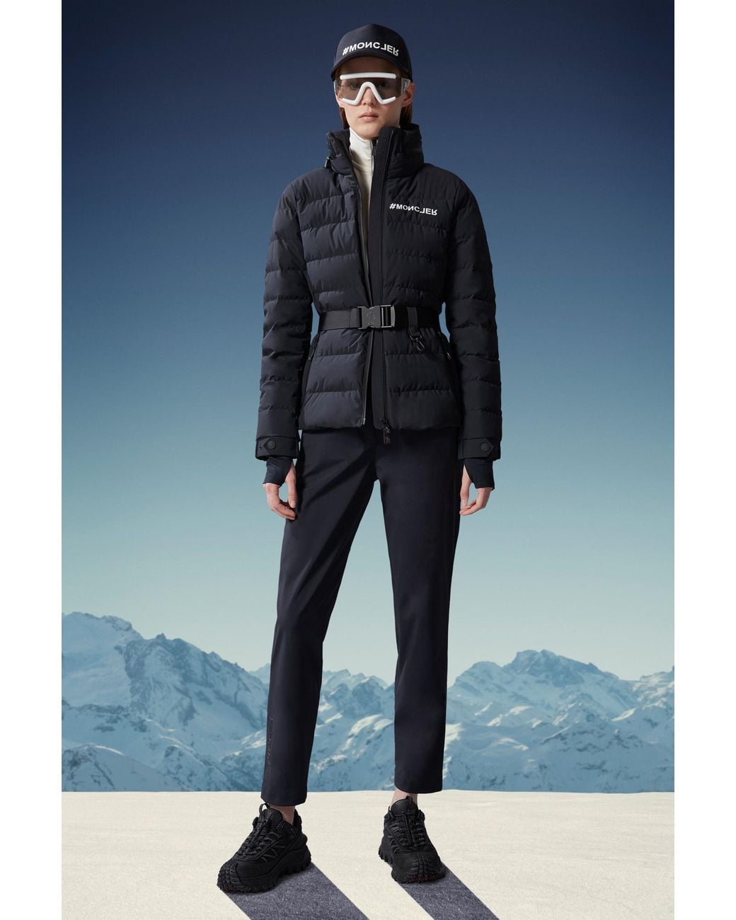 Moncler Black Grenoble Logo Printed Long-Sleeved Jacket