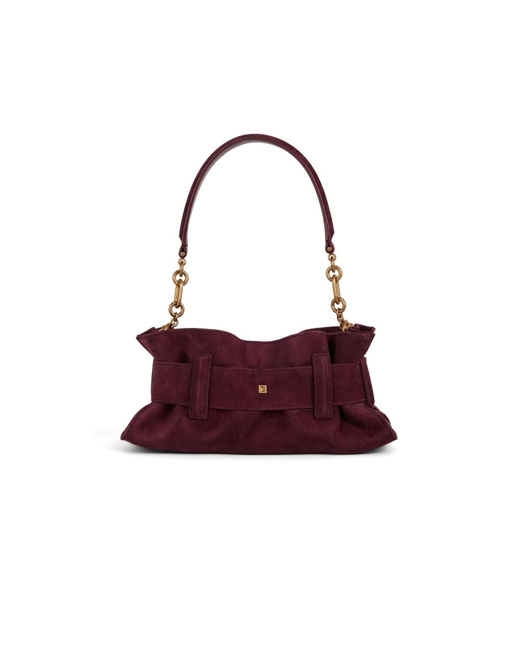 Balmain Purple バルマン アンセム バックル ショルダーバッグ