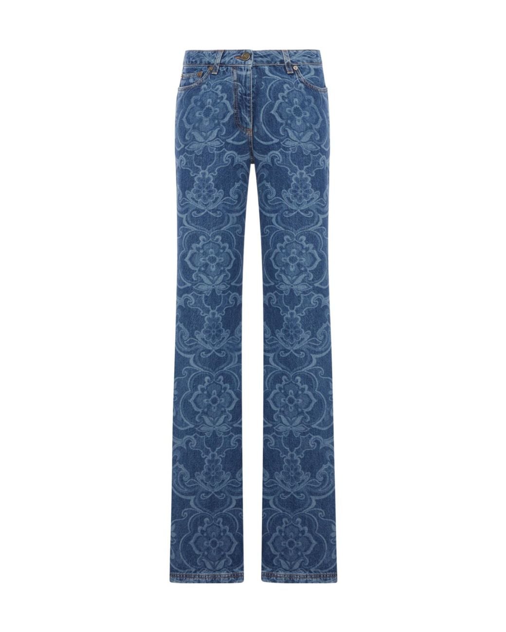 Etro Blue Paisley Flared Jeans