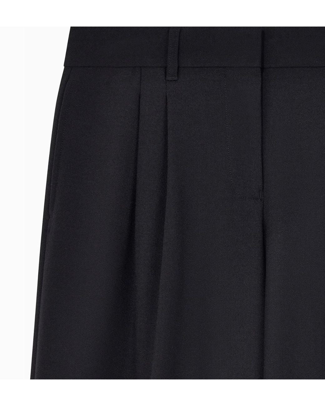 Emporio Armani Blue Wool Crêpe Trousers