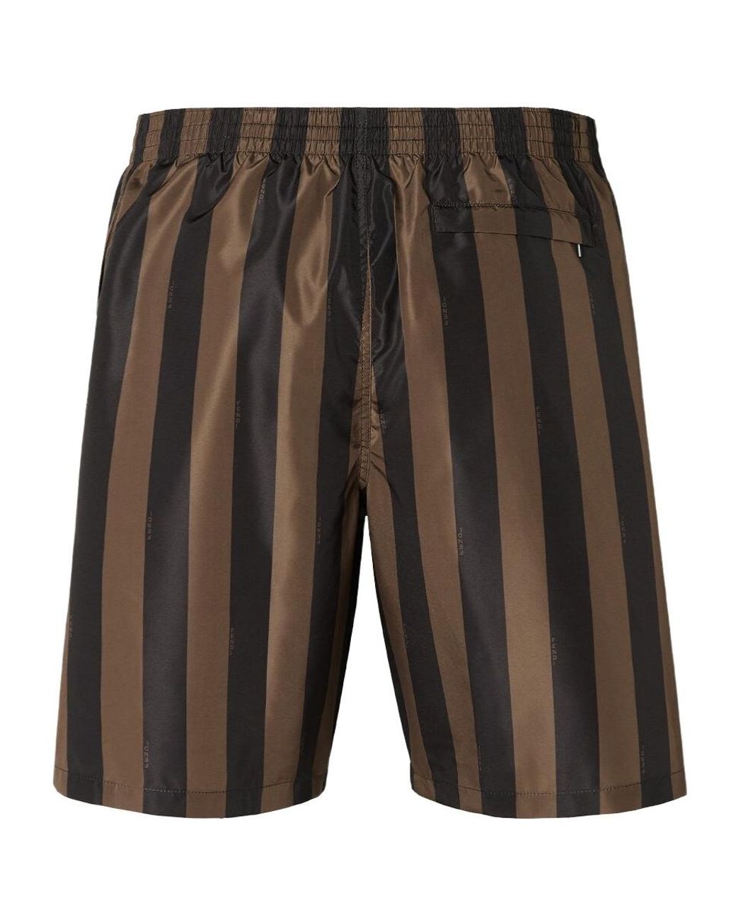 Fendi Black Striped Drawstring Swim Shorts for men