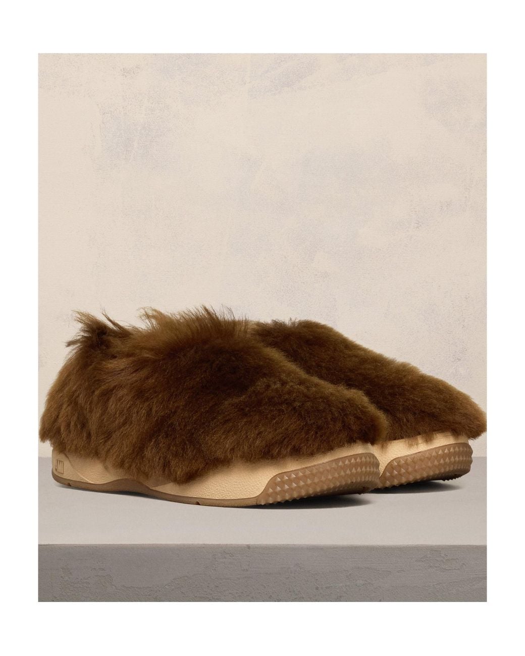 AMI Brown Long Hairs 1509 Mule Sneakers for men